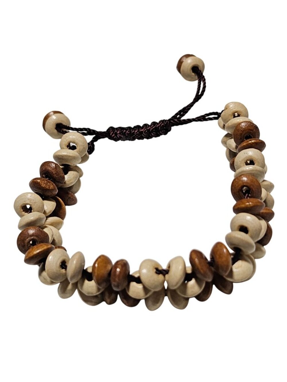 Handmade Wooden Bead Friendship Bracelet Boho Natural Fashion Jewelry Unisex